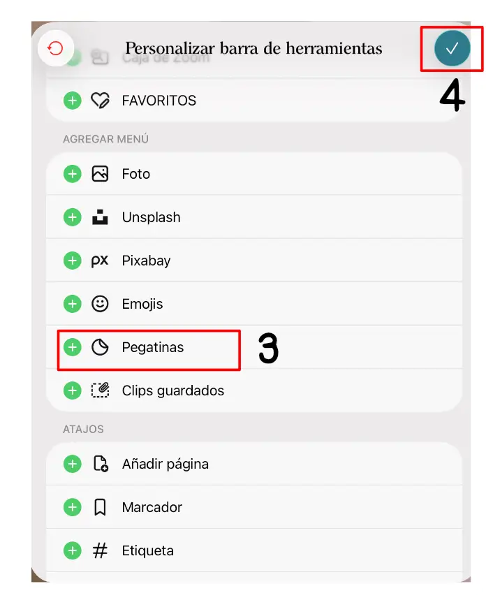 añadir stickers digitales noteshelf