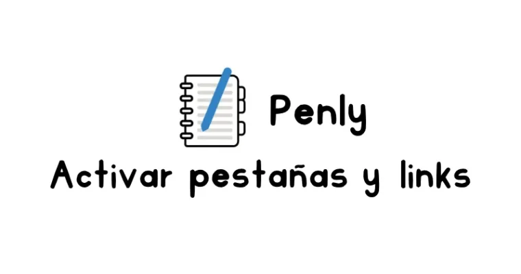 Cómo activar las pestañas y enlaces de cuaderno y agendas digitales en Penly