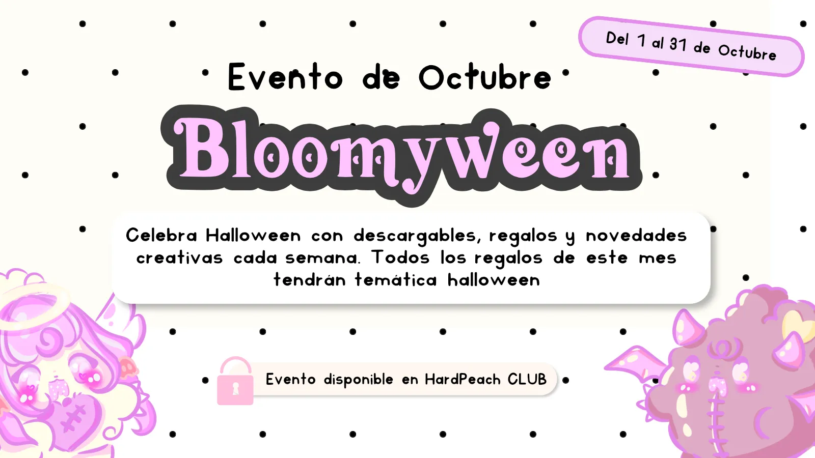 Bloomyween: evento de Halloween con stickers, fondos de pantalla y recursos digitales